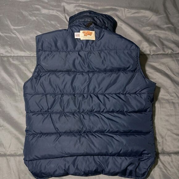 Vintage Comfy Men's Large Western Puffer Vest Goose Down 70's-80's USA Ski Hippy - Picture 9 of 16